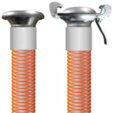 Medium-Duty Water Suction & Discharge Hose | Clear PVC Tube, Textile Reinforcement, Orange PVC Helix | Residual Chemical Handling | 4" x 50' | 75 PSI